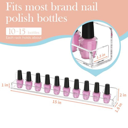 FEMELI Estante de pared para esmalte de uñas: 6 estantes de
