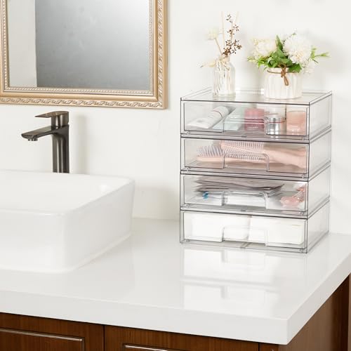Vtopmart - Cajones de almacenamiento apilables transparentes