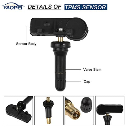 Paquete de 4 sensores TPMS para Jeep Grand Cherokee Wrangler