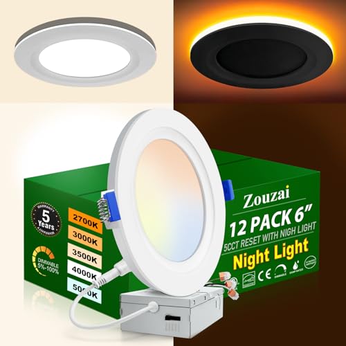 zouzai Paquete de 12 luces LED empotrables de techo 5CCT de