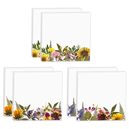 Wildflower - Bloc de notas adhesivas botánicas de 3 x 3 pulg