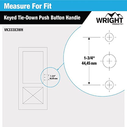 Wright Products VK333X3WH Manija con botón de amarre con lla