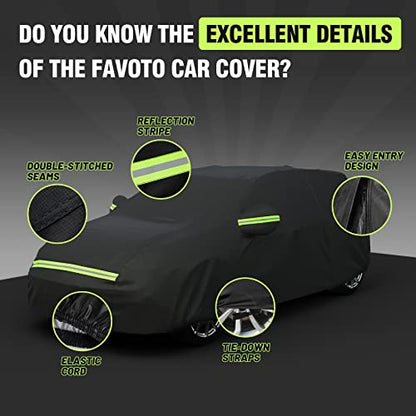 Favoto Hatchback - Funda para coche, 5 capas, ajuste univers