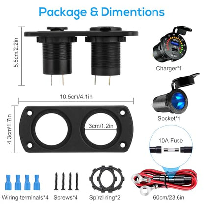Linkstyle Toma de corriente USB para RV, enchufe para encend