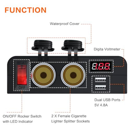 Multifunción 12 V encendedor de cigarrillos divisor de enchu