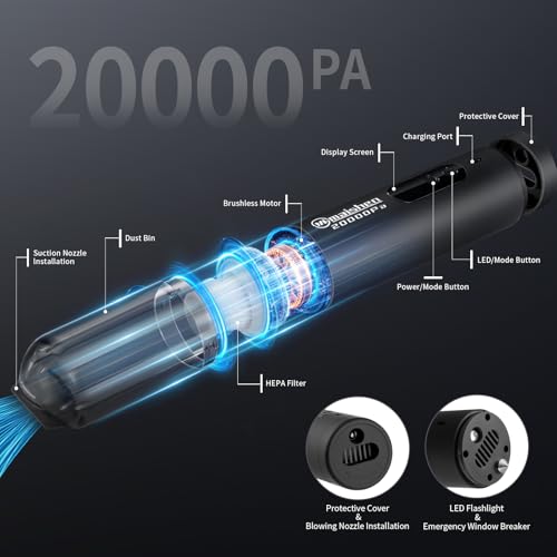 Aspiradora inalámbrica de mano para automóvil, 5 en 1, mini