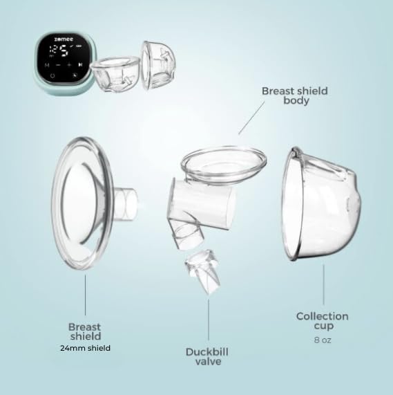 Zomee Dos tazas de silicona de colección manos libres, capac