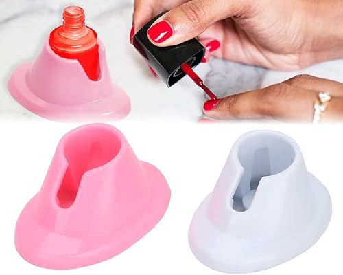 2 soportes para botellas de esmalte de uñas de goma suave ro
