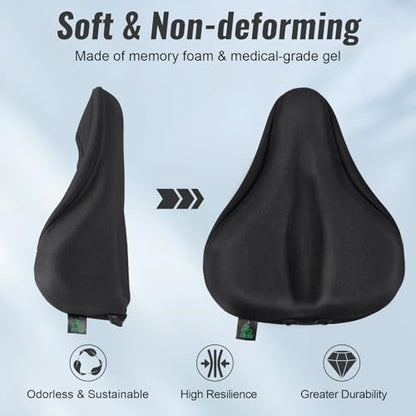 Zacro Cojín ancho para asiento de bicicleta – Funda acolchad