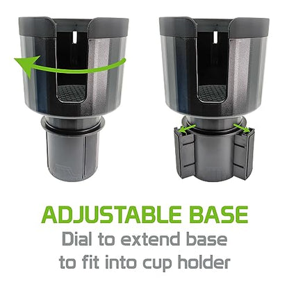 Portavasos expandible para automóvil con base ajustable para