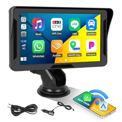 CarPlay - Pantalla para automóvil, estéreo portátil HD de 7