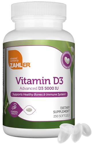 Zahler - Cápsulas blandas avanzadas de vitamina D3 de 5000 U