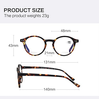 Zenottic - Lentes redondos con diseño de bloqueo de luz azul