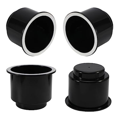 4 piezas de plástico negro para portavasos de bebidas, inser