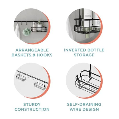 Zenna Home Organizador de baño, soporte de tensión horizonta