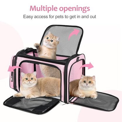 Transportador de gatos extra grande para 2 gatos, transporta