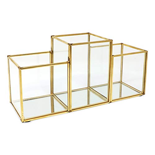 Isaac Jacobs Soporte para brochas de maquillaje de 3 compart