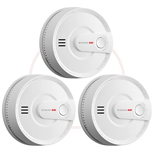 X-Sense Detector de humo, alarma de humo inalámbrica interco