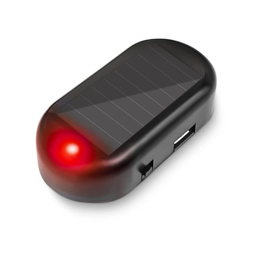 Alarma simulada de energía solar para automóvil, luz LED ant