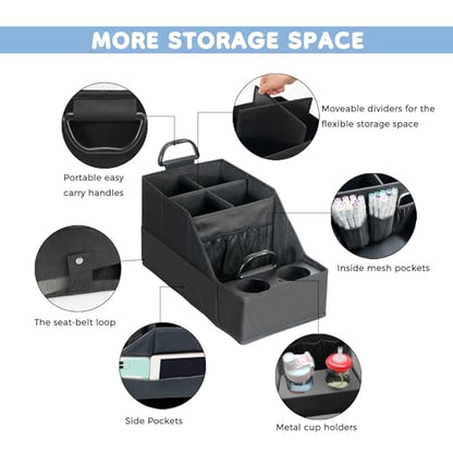 FLYBOX Organizador de asiento trasero de automóvil con 12 co