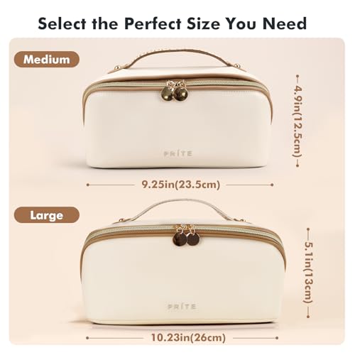 Prite Bolsa de maquillaje de viaje para mujer, bolsa de cosm
