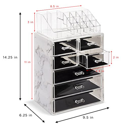 Sorbus Organizador de maquillaje cosmético transparente, alm