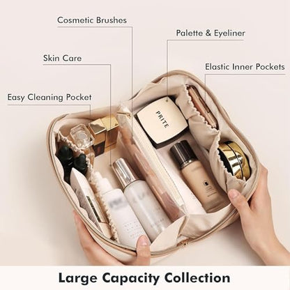 Prite Bolsa de maquillaje de viaje para mujer, bolsa de cosm