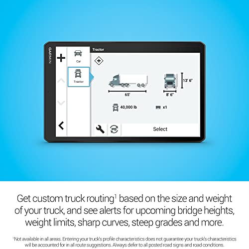 Garmin dēzl™ OTR1010, navegador GPS para camiones extra gran