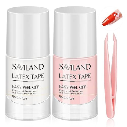 SAVILAND Látex líquido para uñas, 0.7 onzas líquidas, barrer