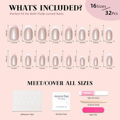 Nude Moonlight - Uñas postizas a presión con diseño de ojo d