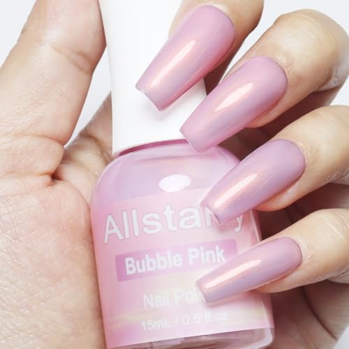 Allstarry Esmalte de uñas de gel de baño de burbujas, esmalt