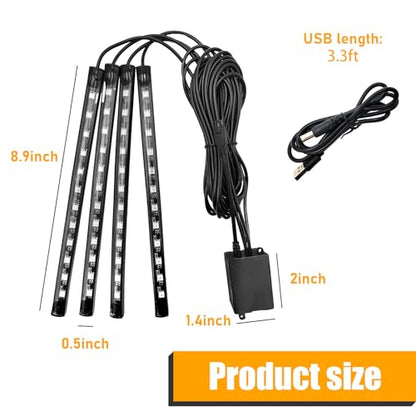 Luces interiores LED para automóvil, RGB 48 LED multicolor,
