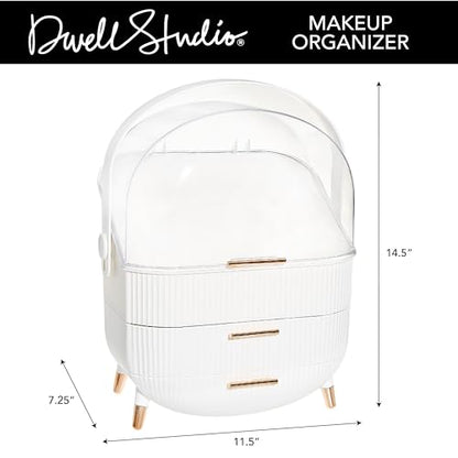 DwellStudio Organizador de maquillaje a prueba de polvo para