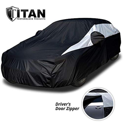 Titan Jet Black Poly 210T - Funda de coche para sedanes de 1