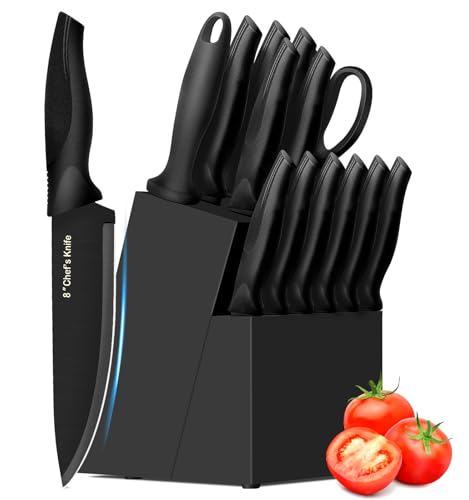 XANAPON Juego de cuchillos de cocina de 14 piezas, acero ino