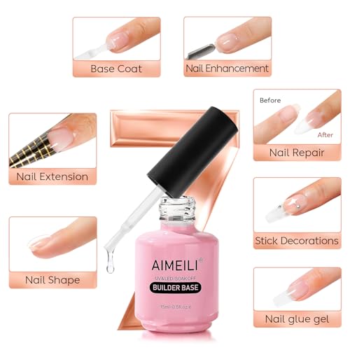 AIMEILI Hema Free Builder Base Gel Clear Builder Gel de uñas