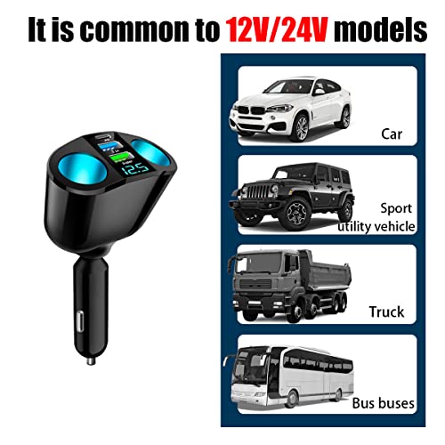 Divisor de encendedor de cigarrillos para auto, adaptador de