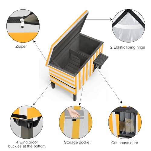 Sudiwei Feral - Funda para casa de gatos con cremallera para