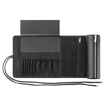 REQO Organizador de brochas de maquillaje con tapa, estuche
