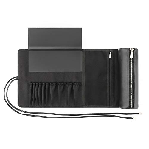 REQO Organizador de brochas de maquillaje con tapa, estuche