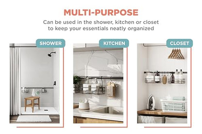 Zenna Home Organizador de baño, soporte de tensión horizonta