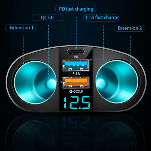 Divisor de encendedor de cigarrillos para auto, adaptador de