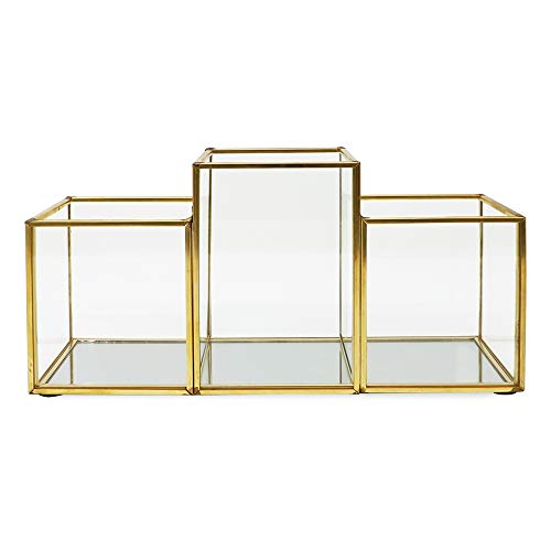 Isaac Jacobs Soporte para brochas de maquillaje de 3 compart