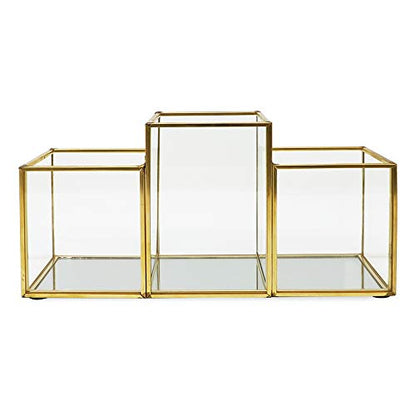 Isaac Jacobs Soporte para brochas de maquillaje de 3 compart