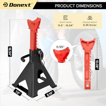 Donext Jack Stands de 3 toneladas (6,500 lb) de acero de dob
