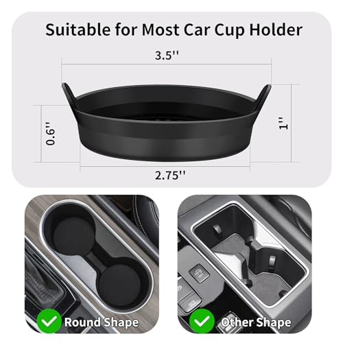 Juego de 4 posavasos negros para automóvil, antideslizantes,