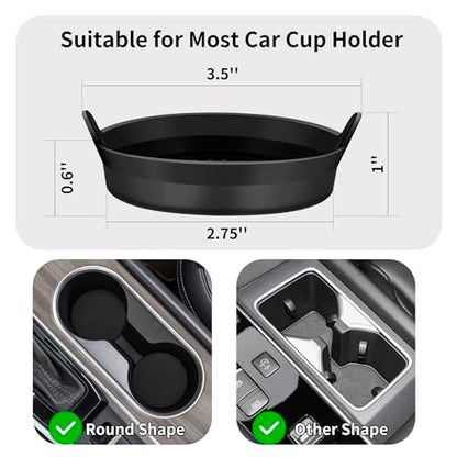 Juego de 4 posavasos negros para automóvil, antideslizantes,