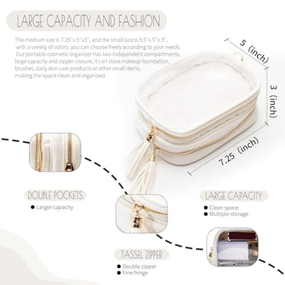 Bolsa organizadora de maquillaje transparente para mujer, bo