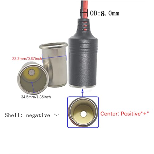 Cable de extensión para encendedor de cigarrillos hembra de