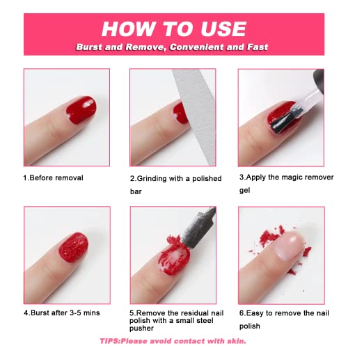 Paquete de 4 quitaesmalte de uñas de gel, removedor de esmal